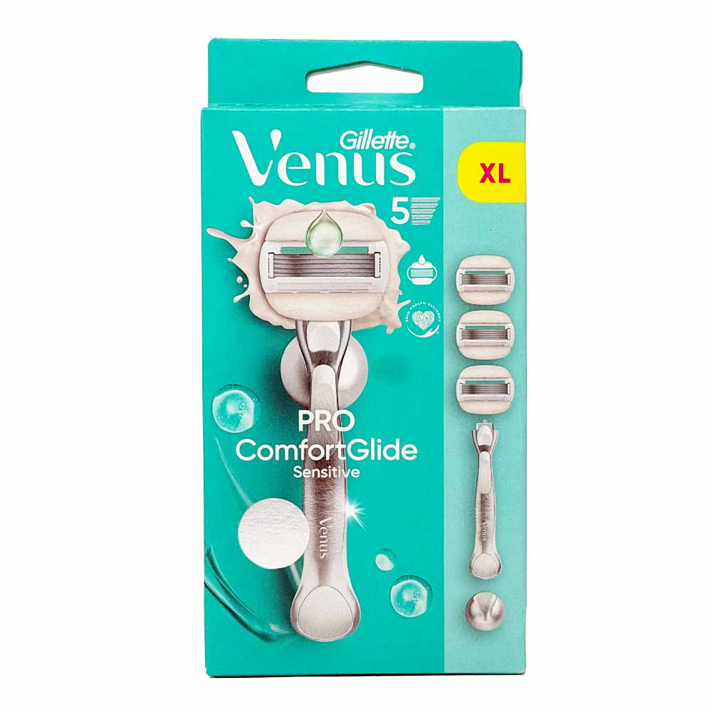 Gillette Venus Pro Comfort Glide Sensitive Razor + 3 Blades Starter Pack