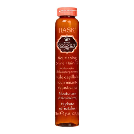 Hask Monoi Coconut Oil Nourishing Shine Hair Oil 18ml – a targeted treatment to restore hair health