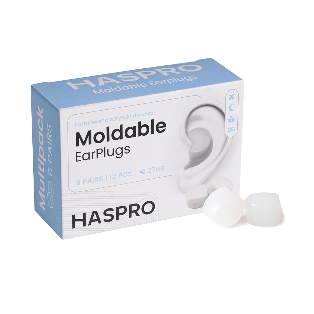 HASPRO Moldable Silicone Earplugs 6 Pairs