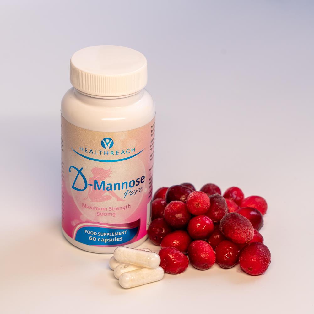 HealthReach D-Mannose Pure Maximum Strength 500mg 60 Capsules