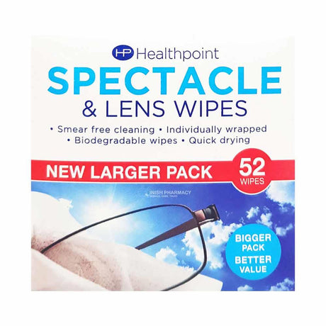 HealthPoint Spectacle & Lens Wipes 52 Pack – for everyday women's health and wellbeing