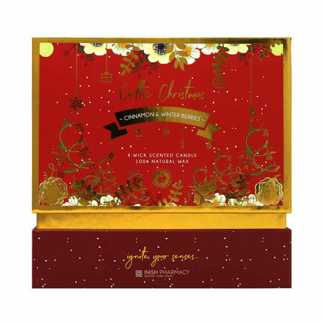 Celtic Candles Cinnamon & Winter Berries 4-Wick Candle