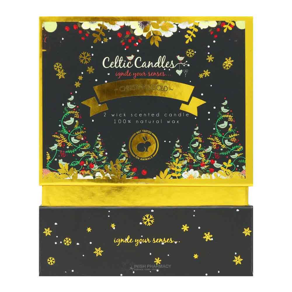 Celtic Candles Christmas Gold 2-Wick Candle