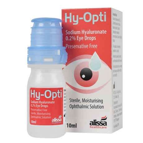 Hy-Opti Sodium Hyaluronate 0.2% Eye Drops 10ml – soothes and hydrates dry, irritated eyes