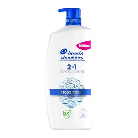 Head & Shoulders Classic Clean 2-in-1 Shampoo & Conditioner 1000ml – gently cleanses and nourishes all hair types