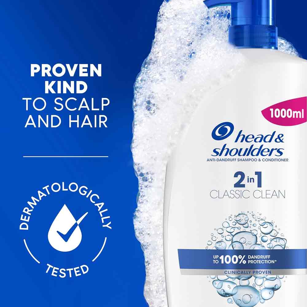 Head & Shoulders Classic Clean 2-in-1 Shampoo & Conditioner 1000ml