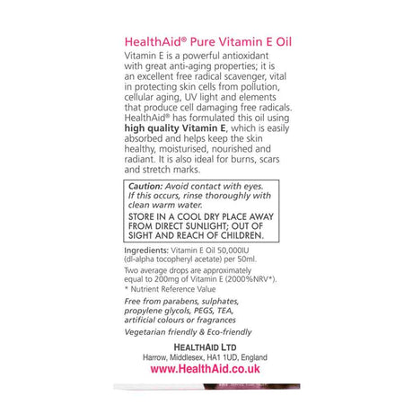 Health Aid Pure Vitamin E Oil 50ml