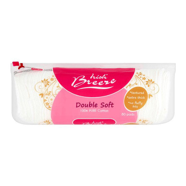Irish Breeze Double Soft Oval Pure Cotton Pads 80 Pack