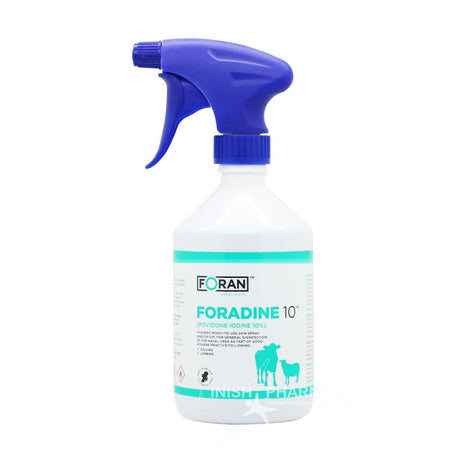 Foradine Povidone Iodine Spray Strong 10% Solution 500ml – cleans and protects wounds