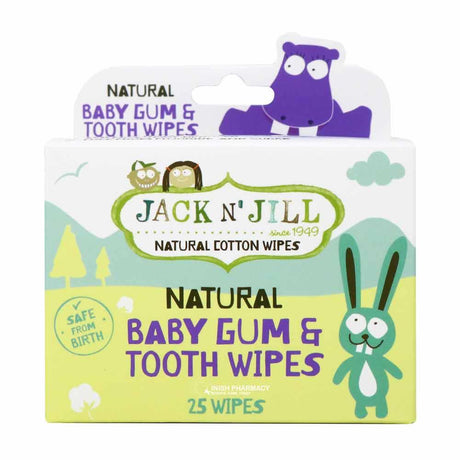 Jack N' Jill Natural Baby Gum & Tooth Wipes 25 Pack – a gentle, skin-safe essential for baby care