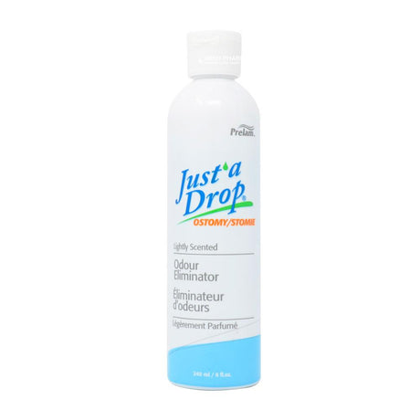 Just A Drop Ostomy Odour Eliminator Lightly Scented 240ml – supports daily ostomy care and hygiene