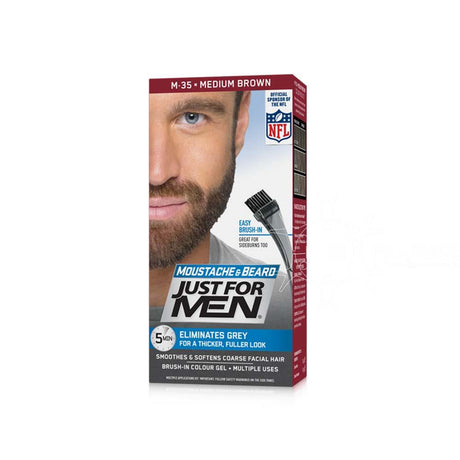 Just For Men Moustache & Beard M35 Medium Brown – for healthy, well-nourished hair