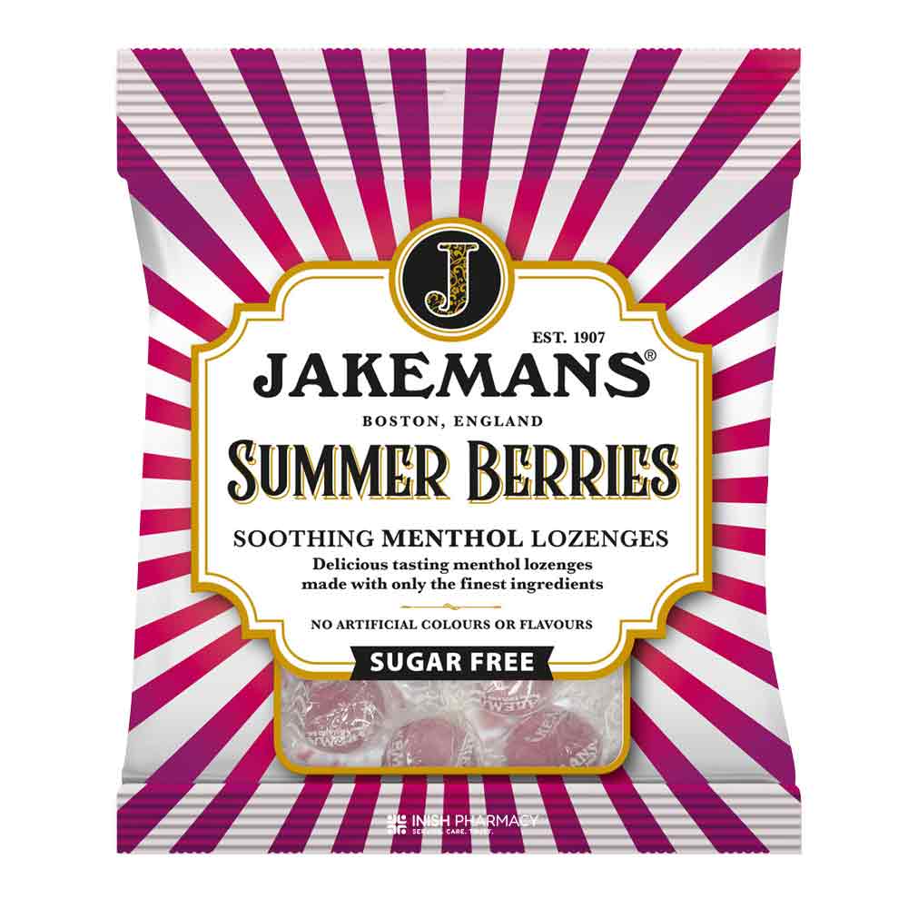 Jakemans Summer Berries Sugar Free 50g – for sore throat