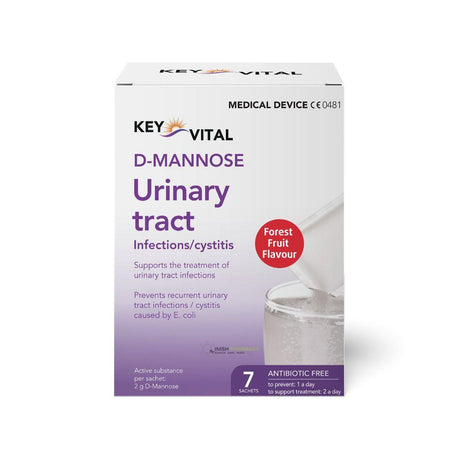 Key Vital D-Mannose For Urinary Tract 7 Sachets – provides fast relief from cystitis symptoms