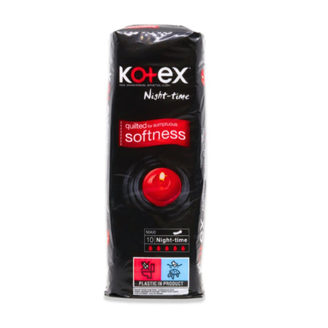Kotex Maxi Night Time 10 Pack – for reliable overnight period protection