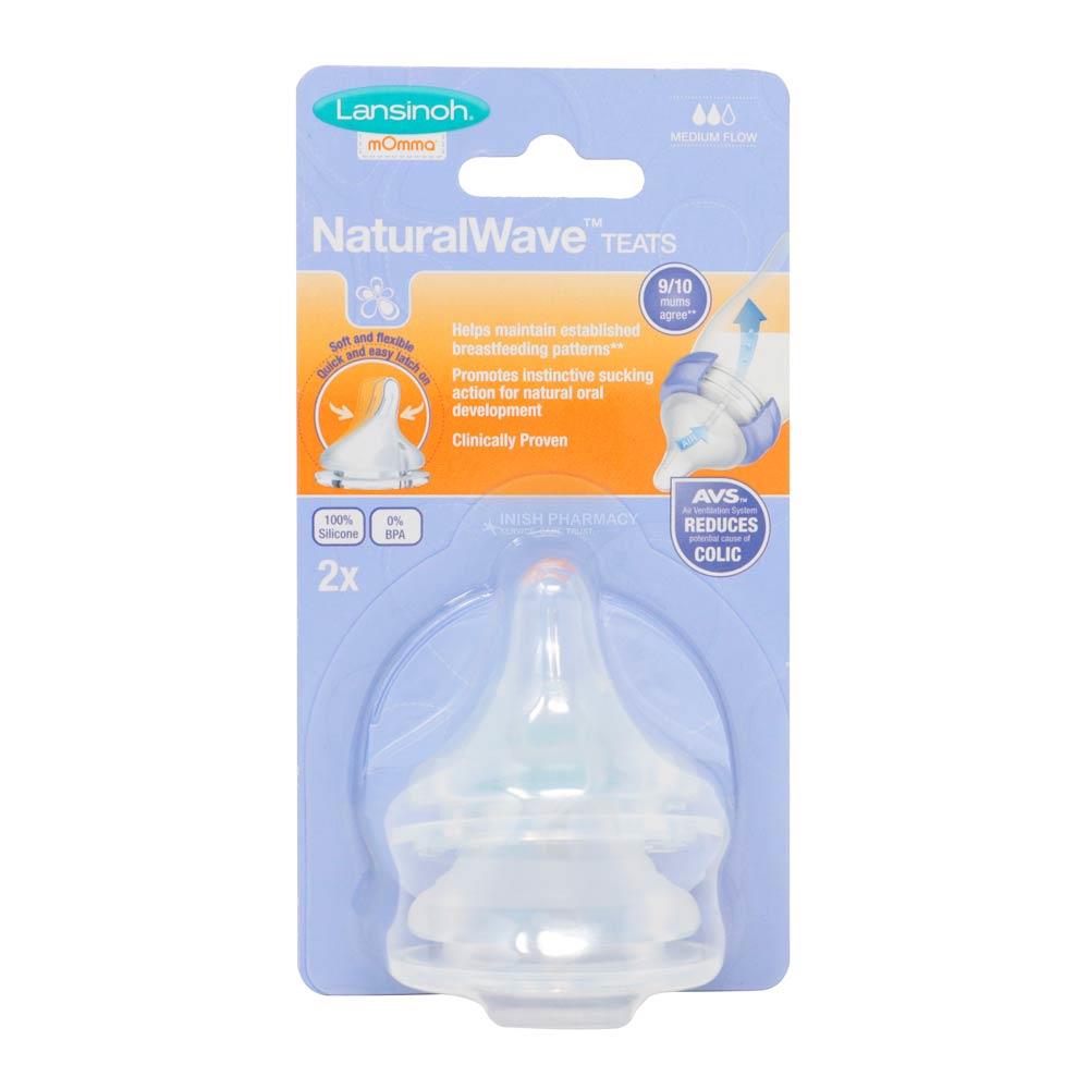Lansinoh mOmma NaturalWave Teats - Medium Flow 2 Pack