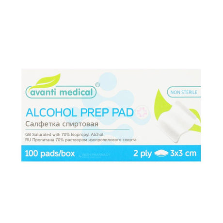 Avanti Medical Alcohol Prep Pad 3x3cm 100 Pack – cleans and protects wounds
