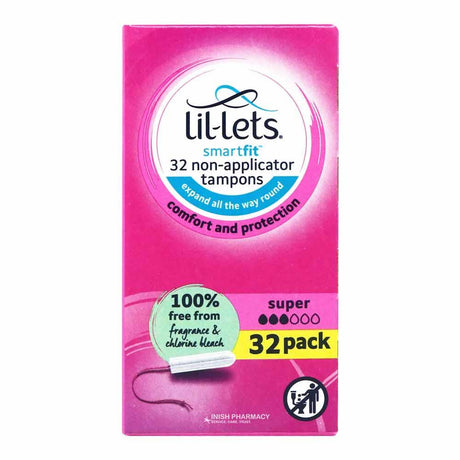Lil-lets Smart Fit Super Tampons 32 Pack – for everyday women's health and wellbeing