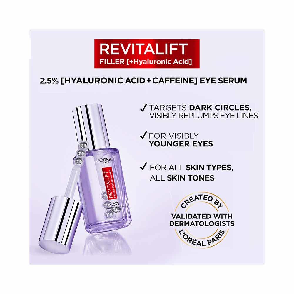 L'Oreal Revitalift Filler 2.5% Ha + Caffeine Eye Serum