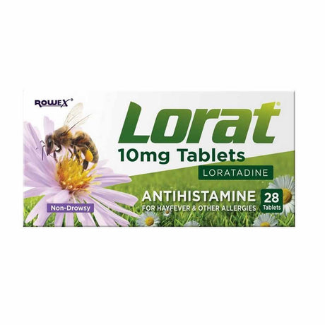 Lorat 10mg Loratidine Tablets 28 Pack – provides targeted hayfever and allergy relief