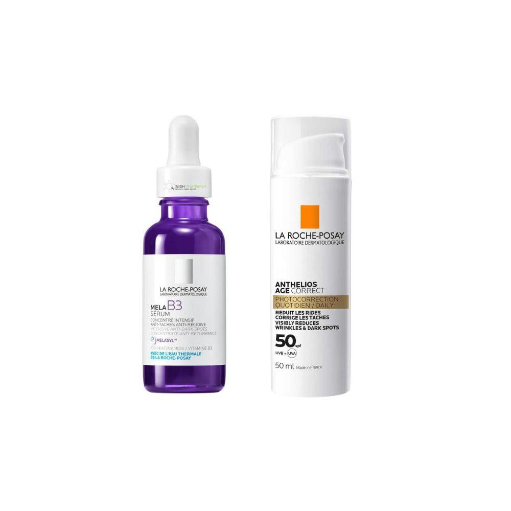 La Roche Posay Correct & Protect Bundle - Mela B3 Serum + Anthelios Age Correct SPF50