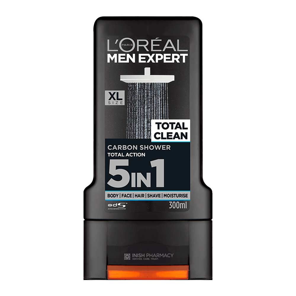 L'Oreal Men Expert Pure Carbon Total Clean Shower Gel 300ml – for healthy, well-nourished hair