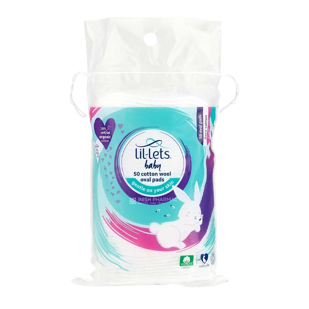 Lil-lets Baby Cotton Wool Oval Pads 50 Pack – for comfortable, secure period protection