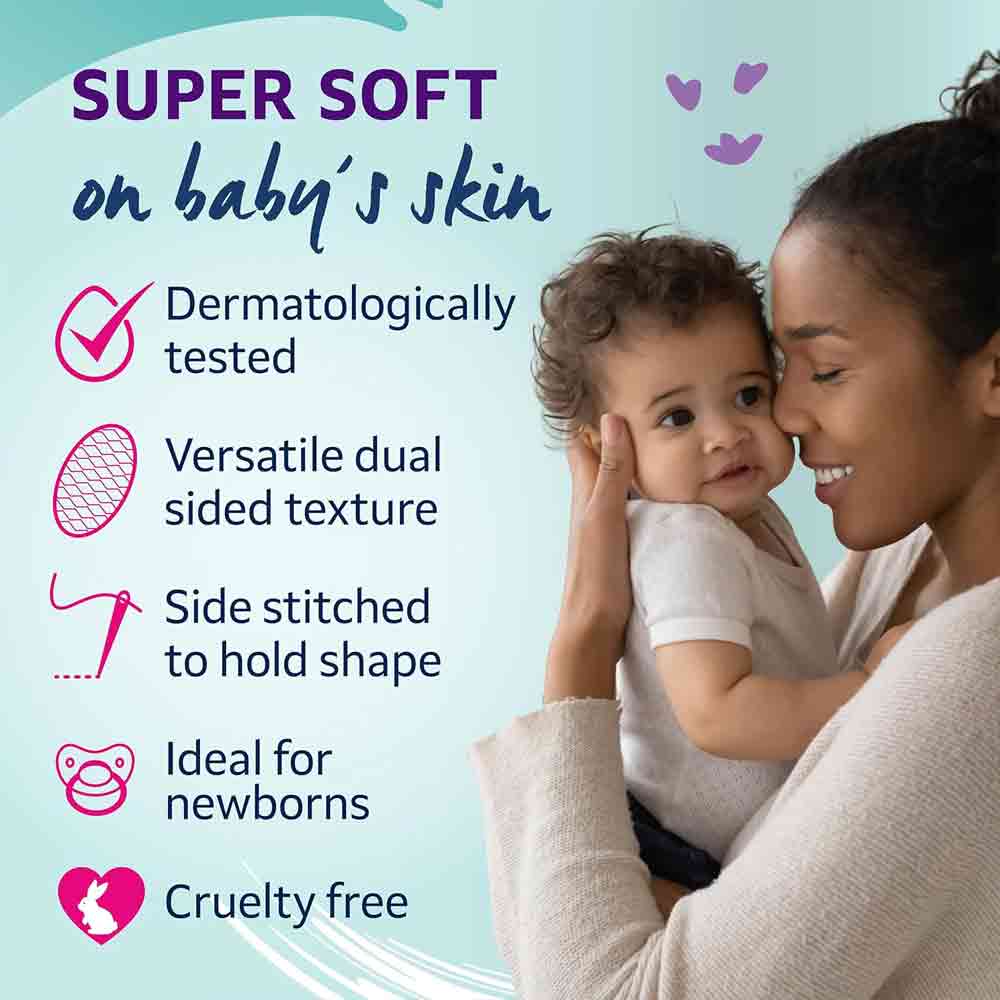 Lil-lets Baby Cotton Wool Oval Pads 50 Pack