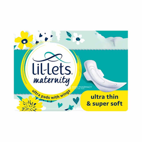 Lil-lets Maternity Ultra Thin Pads with Wings 12 Pack – for comfortable, secure period protection