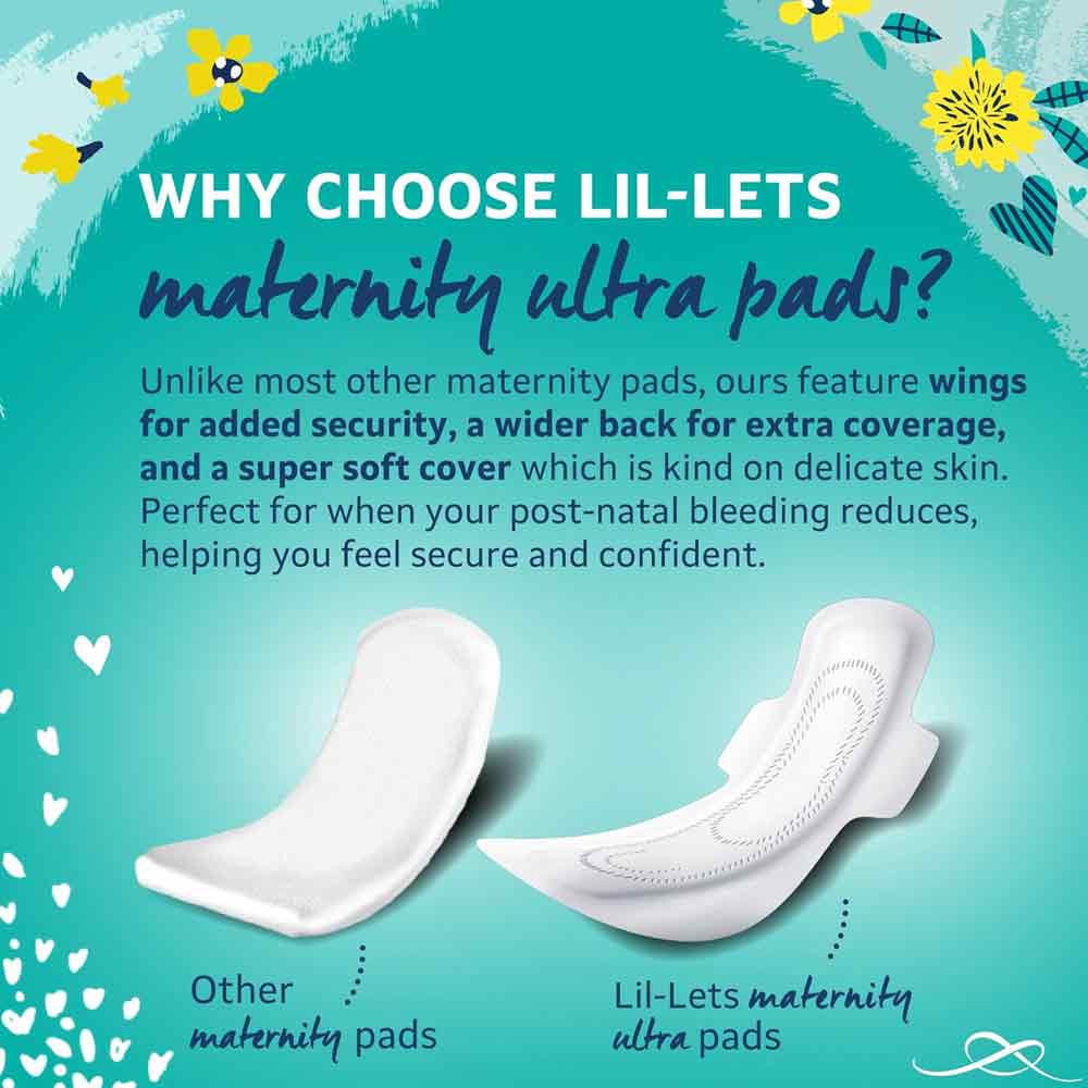 Lil-lets Maternity Ultra Thin Pads with Wings 12 Pack
