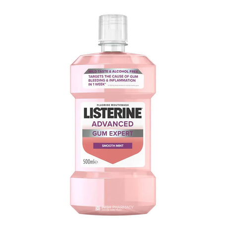Listerine Advanced Gum Expert Smooth Mint Alcohol Free 500ml – freshens breath and supports oral hygiene