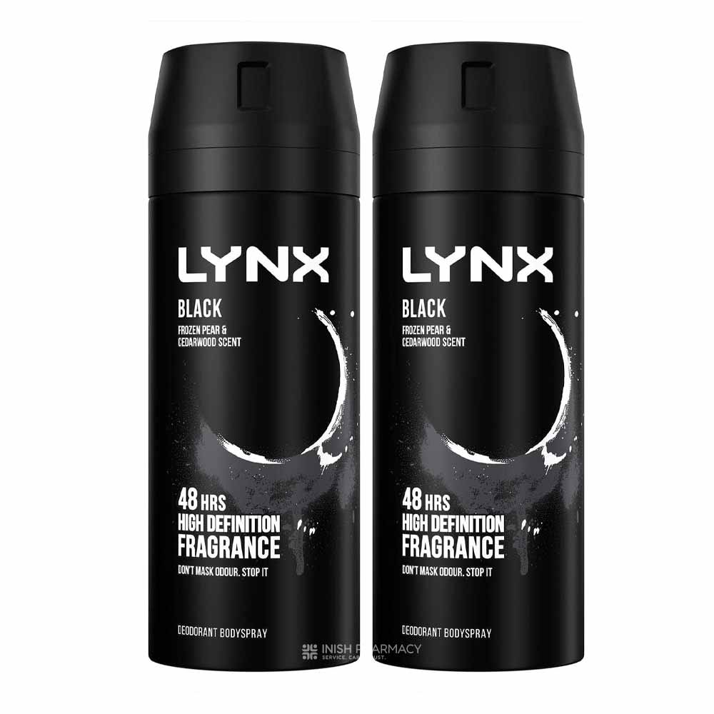 Lynx Body Spray Black 150ml Twin Pack