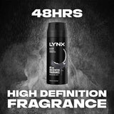 Lynx Body Spray Black 150ml Twin Pack