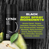 Lynx Body Spray Black 150ml Twin Pack