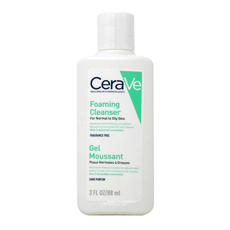 CeraVe Travel Size Foaming Cleanser for Oily Skin 88ml – gently cleanses and refreshes skin
