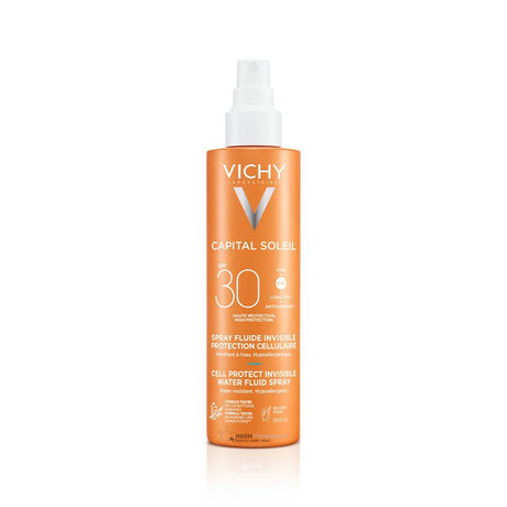 Vichy Capital Soleil Cell Protect SPF30 Water Fluid Spray 200ml – broad-spectrum SPF for daily sun protection