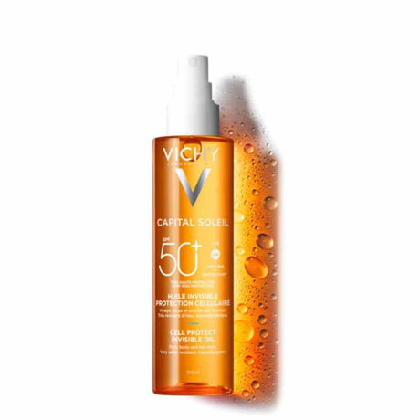 Vichy Capital Soleil Cell Protect Oil Spray SPF50+ 200ml – broad-spectrum SPF for daily sun protection