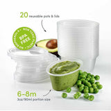 Mummy Cooks 6 Months+ Weaning Set Reusable Pots & Lids 20 Pack