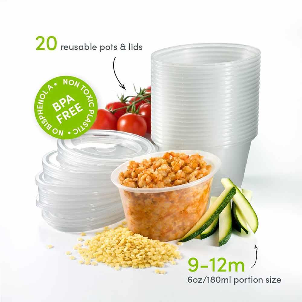 Mummy Cooks 9 Months+  Weaning Set Reusable Pots & Lids 20 Pack