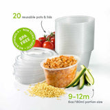 Mummy Cooks 9 Months+  Weaning Set Reusable Pots & Lids 20 Pack