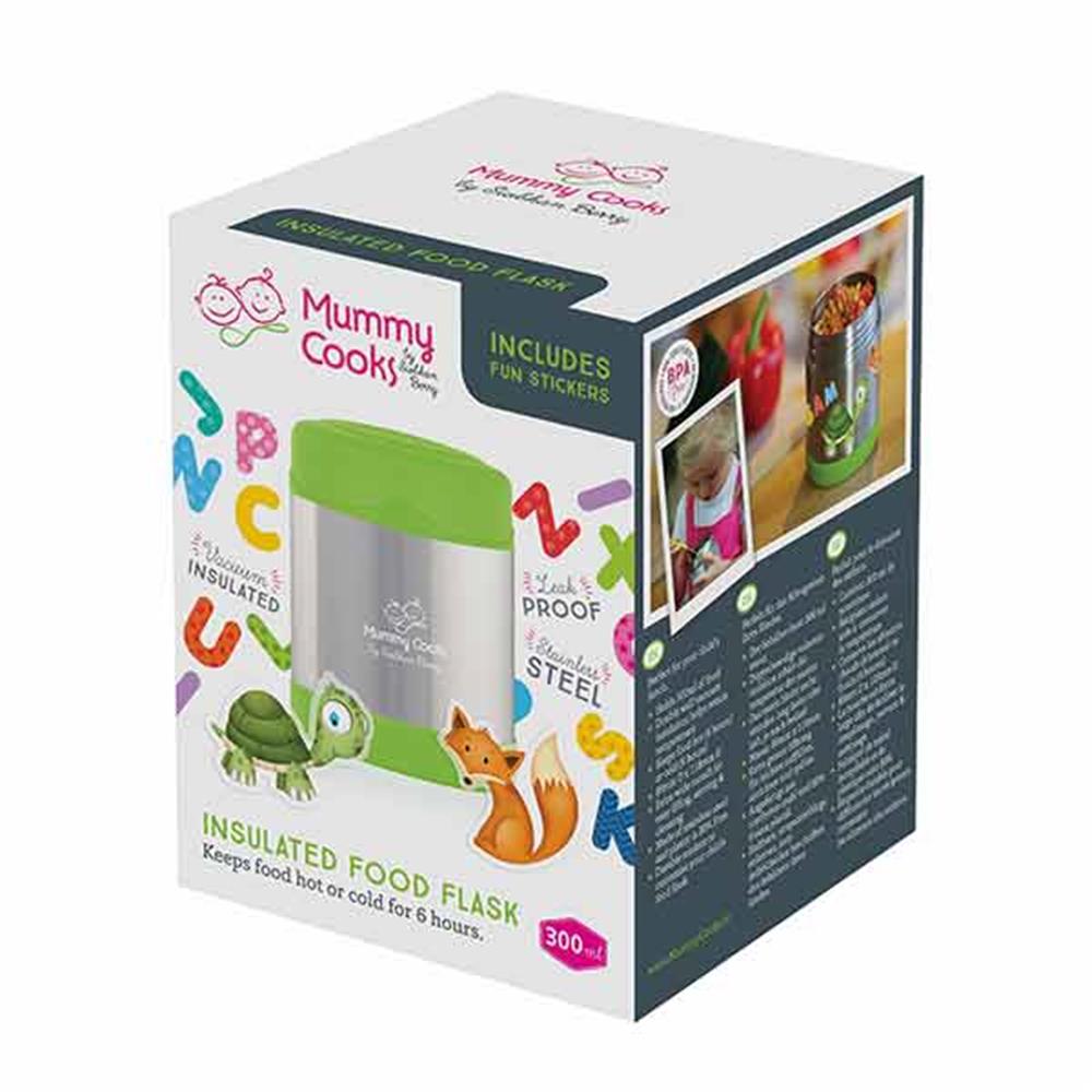 Mummy Cooks Insulated Food Flask Green 300ml