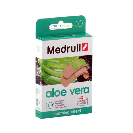 Medrull Soothing Effect Plaster With Aloe Vera 10 Pack – protects cuts and grazes