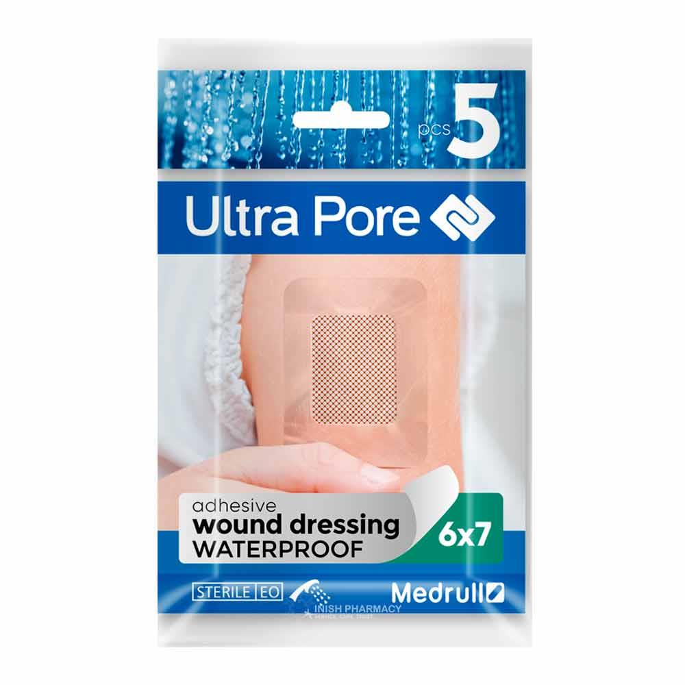 Medrull Ultra Pore Waterproof Adhesive Wound Dressing 6x7 5 Pack