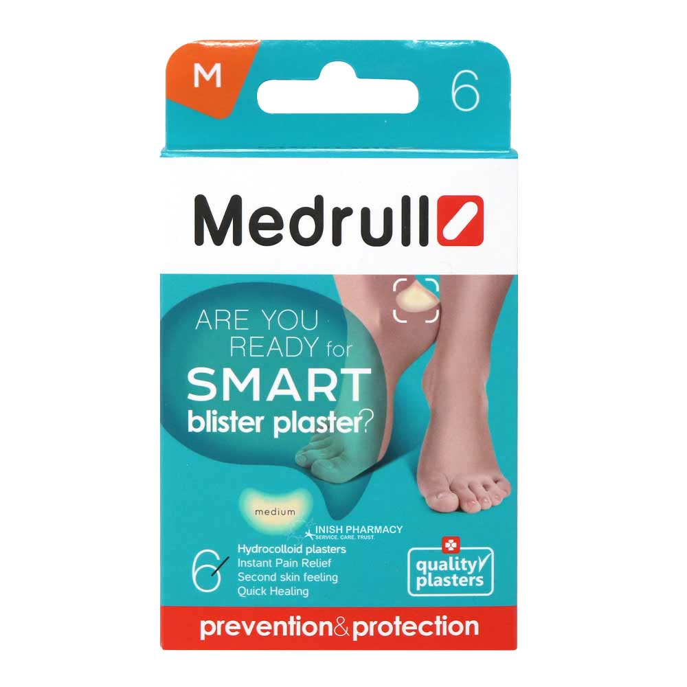 Medrull Hydrocolloid Smart Blister Plaster 6 Pack Medium
