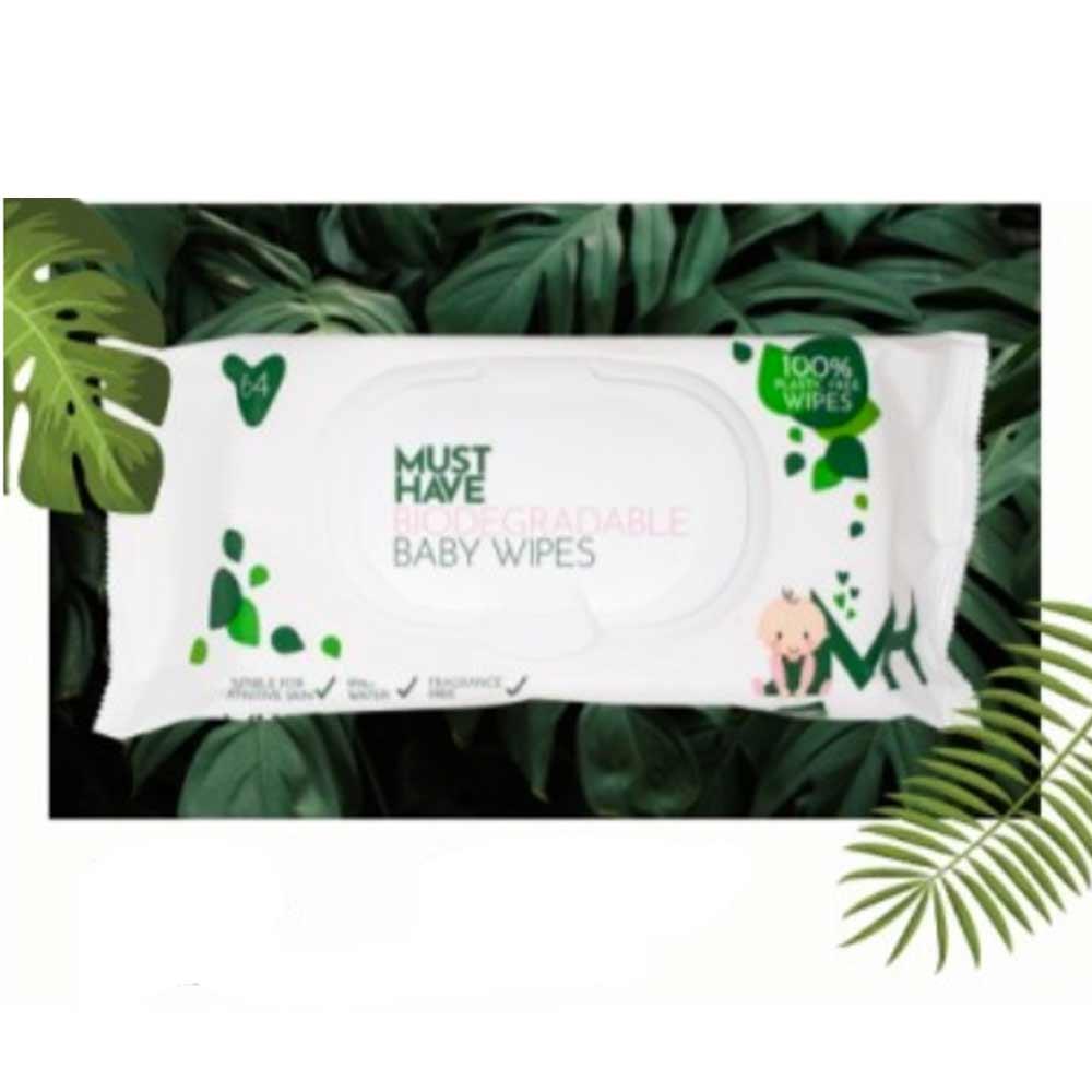 Must Have Biodegradable Baby Wipes 64 Pack