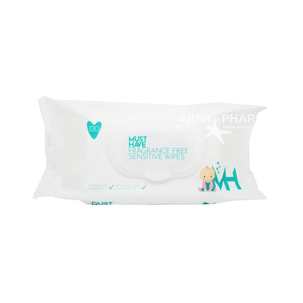 Must Have Fragrance Free Sensitive Baby Wipes 120 Jumbo Pack