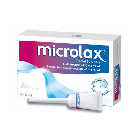 Microlax Rectal Solution For Constipation 4 Pack – provides gentle, effective constipation relief