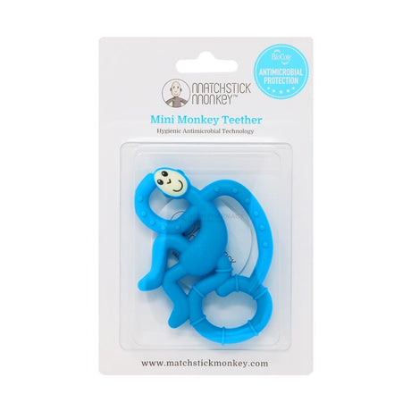Matchstick Monkey Mini Monkey Teether Blue – a soothing teether to ease teething discomfort