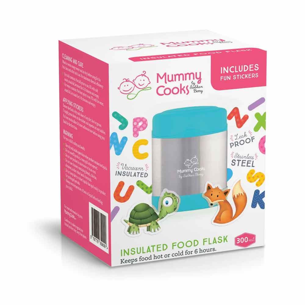 Mummy Cooks Insulated Food Flask Blue 300ml