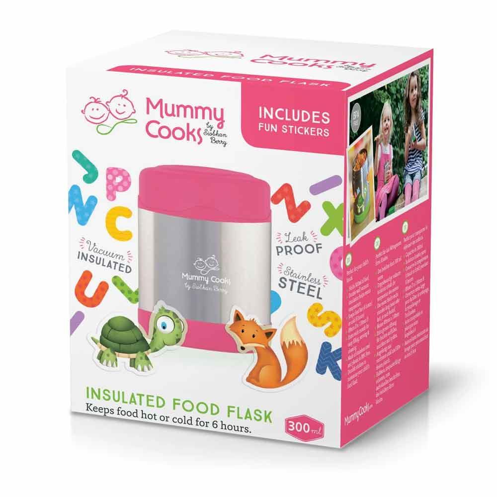 Mummy Cooks Insulated Food Flask Pink 300ml